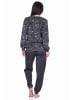 NORMANN Frottee Pyjama Schlafanzug Bündchen Sterne Design - 69391 in anthrazit