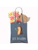 Mr. & Mrs. Panda Schultasche Igel Blumen mit Spruch in Indigo Blue