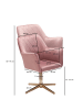 KADIMA DESIGN Sessel-Drehstuhl: Samtbezug, Eisenuntergestell, Armlehnen, 360° drehbar in Rosa