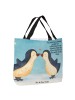 Mr. & Mrs. Panda Reisetasche Pinguin Liebe Design mit Spruch in Weiß