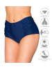 Aquarti Aquarti Damen Bikinihose mit Hoher Taille und Raffung in dunkelblau