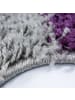 KADIMA DESIGN Teppich Hochflor Shaggy Waschbar Karo RHEIN Strapazierfähig in Violett