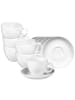 Seltmann Weiden 6er Set Cappuccinotassen mit Untertassen VIP. 220 ml weiß in weiß