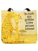 Mr. & Mrs. Panda Strandtasche Giraffe Kind Design mit Spruch in Weiß