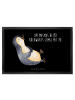 Mr. & Mrs. Panda Gummimatte Pinguin Lachen mit Spruch in Schwarz