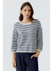 Oui Streifenpullover in White Blue
