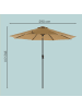 SONGMICS Sonnenschirm Sheld in Taupe - (H)252 x Ø290 cm