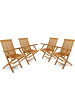 VCM  4er Gartenstuhl Hochlehner Klappstuhl Holz Teak in Braun