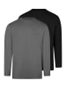 Ragman Langarmshirt Basic in Schwarz / dunkelgrau