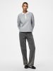 Pieces Langarm-Poloshirt in Silver Gray