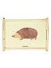 Mr. & Mrs. Panda Holz Servierbrett Igel Herzen ohne Spruch in Gelb Pastell