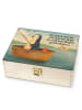 Mr. & Mrs. Panda Teebeutelbox Holz Pinguin Angelboot Design mit ... in Weiß