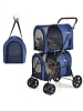 COSTWAY 2 Etagen Hundewagen in Blau