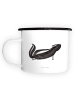 Mr. & Mrs. Panda XL Emaille Tasse Stinktier Yoga ohne Spruch in Weiß