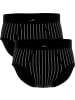 Götzburg Baumwolle, Feinripp Slip 2er-Pack in schwarz