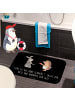 Mr. & Mrs. Panda Badteppich Hase Igel mit Spruch in Schwarz
