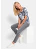 GOLDNER Viskoseshirt mit femininem Paisley-Print in blau / grau / gemustert