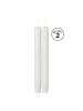STAR Trading LED Stabkerze Flamme Stripe 2er-Set aus Wachs, weiß in Weiß