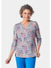 GOLDNER Tunika-Druckshirt mit Stehkragen in blau / lila / lachsrosa / gemustert