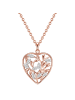 Rafaela Donata Halskette Herz/Funkelnde Blätter Sterling Silber Zirkonia in roségold