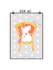 Mr. & Mrs. Panda Bild Einhorn Prinzessin ohne Spruch in Grau Pastell