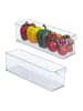 relaxdays 2 x Kühlschrank Organizer in Transparent - (B)36,5 x (H)10 x (T)10 cm