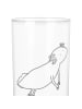 Mr. & Mrs. Panda Wasserglas Axolotl Schwimmen mit Spruch in Transparent