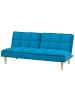 Beliani 3-Sitzer Sofa SILJAN in Blau/Braun - (W) 177 x (H) 80 x (L) 80 cm