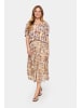 SAINT TROPEZ Kurzarm-Bluse ZofviSZ Gerade Passform in Birch Dot Leopard