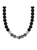 Thomas Sabo Kette Obsidian Mit Totenkopf Und Kreuzen in silber, schwarz