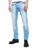 Rusty Neal Jeans Hose "TOYAMA" Regular Fit mit Kontrast Naht in Light Blue Used