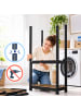 relaxdays Waschmaschinenregal in Schwarz/ Braun - (B)70 x (H)180 x (T)40 cm