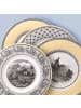 Villeroy & Boch 6er Set Speiseteller Audun Fleur ø 27,1 cm in weiß-grau-gelb
