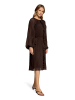 CARTOON Chiffonkleid mit Rüschen in Dunkelbraun
