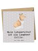 Mr. & Mrs. Panda Klappkarte Langhaar Collie Lebensretter mit Spruch in Grau Pastell