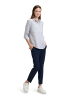 BETTY & CO Langarm-Bluse mit Streifen in Weiß/Dunkelblau