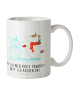 Tasse Einhorn Schneemann mit Spruch in Weiß