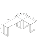 VCM  U Schreibtisch Eckschreibtisch L Form 190x130x50 in Schwarz / Anthrazit