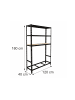 relaxdays Reifenregal in Schwarz - (B)120 x (H)180 x (T)40 cm