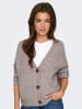 ONLY Strickjacke Rundhals Knopfleiste langarm in Braun