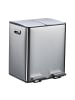 relaxdays Mülleimer in Silber/ Schwarz - 2x 15 Liter