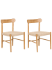 Beliani 2er-Set Esszimmerstuhl EAGAN in Braun/Beige