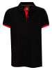 Rusty Neal Kontrast Polo Pique Shirt Regular Fit in Schwarz / Rot