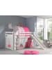 58 aufm Kessel KINDERBETT mit Rutsche Karolina Massivholz Weiß Textilset Princess 2