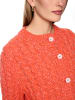 MARC CAIN COLLECTIONS Cardigan mit Zopfmuster und Knopfleiste in Tigerlily