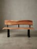 KADIMA DESIGN Sitzbank mit Lehne | Akazie, 160x83,5cm, Baumkante, 3-Sitzer