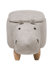 Beliani Tierhocker HIPPO in Grau/Braun - (W) 36 x (H) 37 x (L) 65 cm