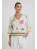Oui Pullover in white red