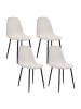 Beliani 4er-Set Esszimmerstuhl CRANDALL in Beige/Schwarz