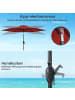 COSTWAY Sonnenschirm 230 cm beidseitig 35° knickbar in Rot